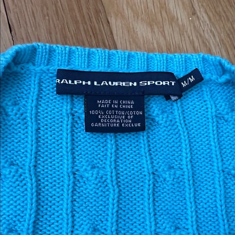 Ralph Lauren Women’s Cable Knit V-Neck Sweater Size M - Picture 3 of 4